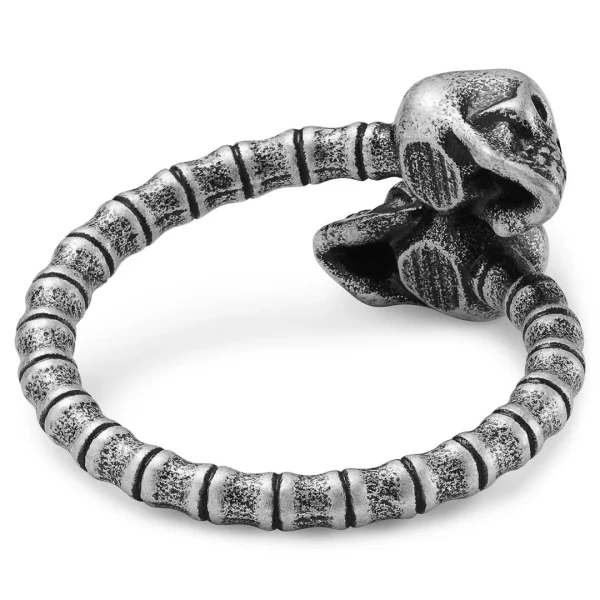 Lucleon Aspero | Bague Tête De Mort En Acier Inoxydable Argenté 4