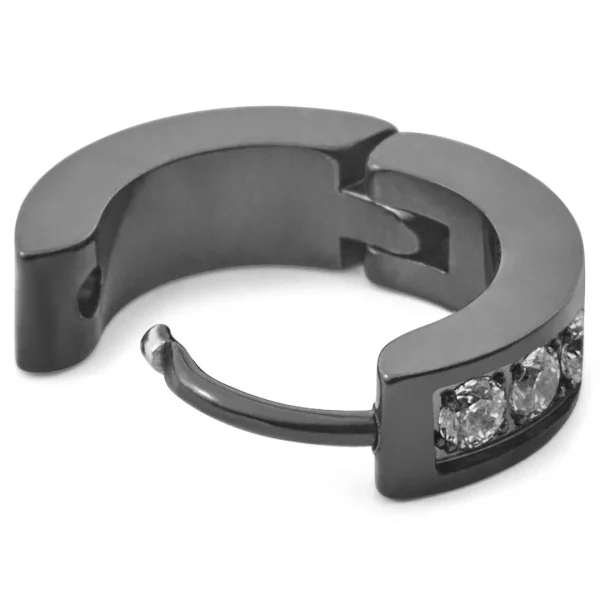 Lucleon Boucle D’oreille Noire Floyd à Zircones 4