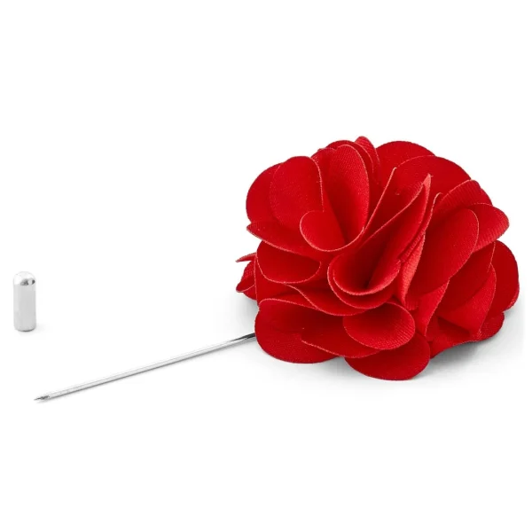 Warren Asher Luxueuse Broche Pour Homme à Fleur Rouge Intense 3