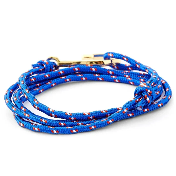 Tailor Toki Bracelet L’hameçon Doré à Cordon Bleu Mer, Blanc Et Rouge 4