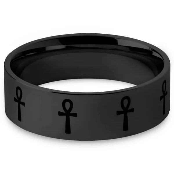 Lucleon Anneau Ankh En Acier Noir 5