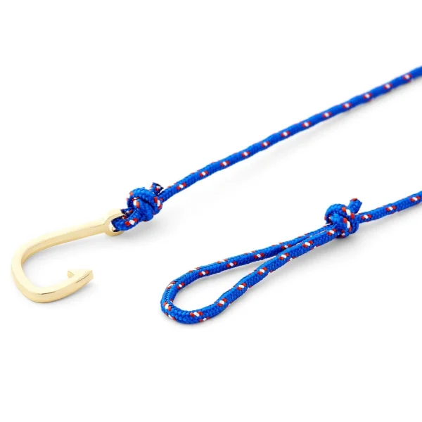 Tailor Toki Bracelet L’hameçon Doré à Cordon Bleu Mer, Blanc Et Rouge 3
