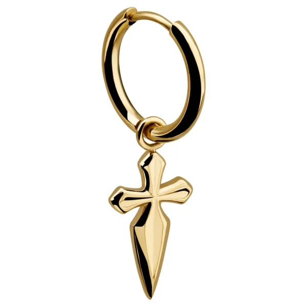Lucleon Boucle D’oreille Vasilios Dorée Avec Pendentif En Croix De Saint-Jacques 4
