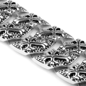 Fort Tempus Bracelet Brut En Acier De Fleur De Lis 15