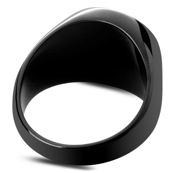 Lucleon Aras | Chevalière Pour L’auriculaire En Acier Noir Le Corbeau 3