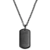 Lucleon Collier à Pendentif Noir Plaque D’identité 22