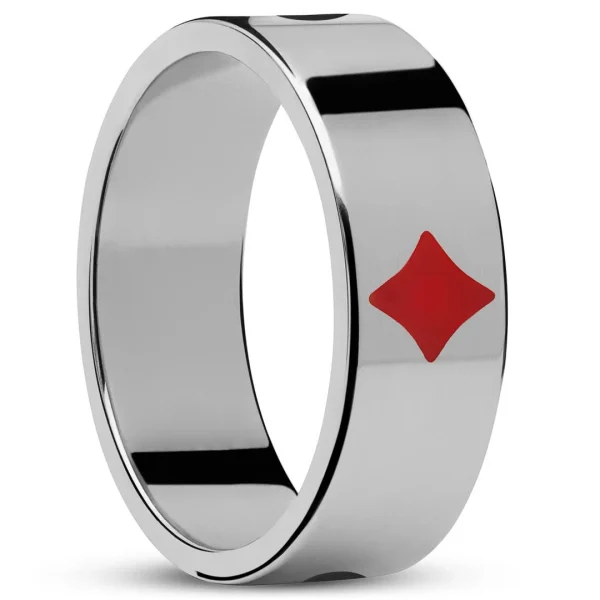 Seizmont Ace | Anneau Argenté – Les Couleurs Des Cartes De Poker 1