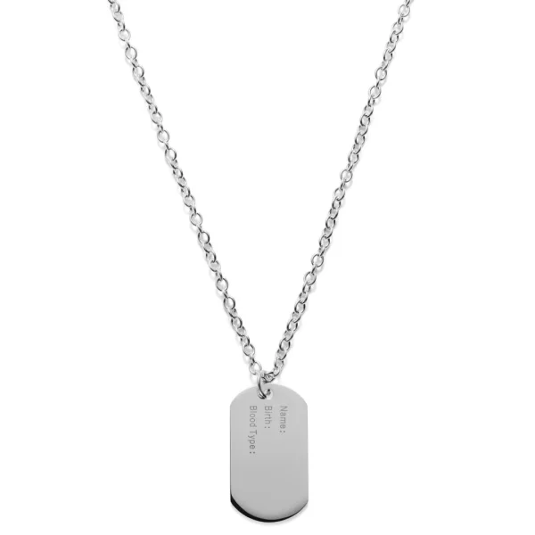Lucleon Collier Avec Pendentif Plaque Militaire Classique 1