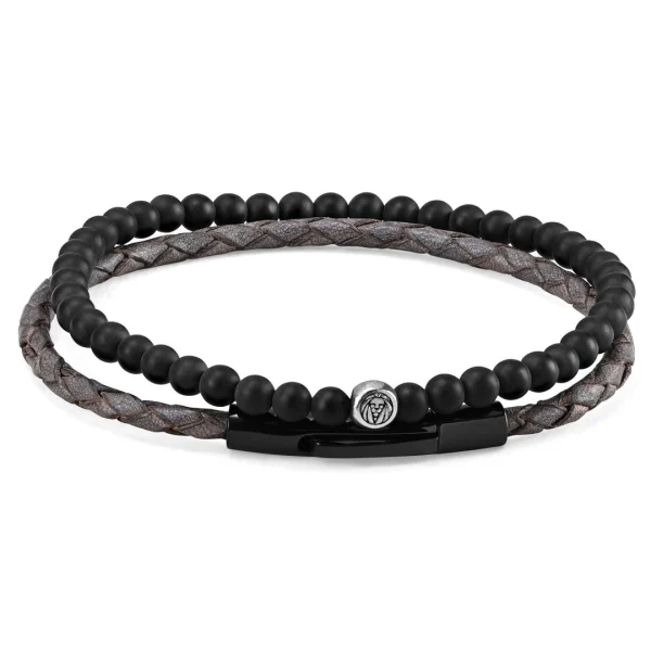 Lucleon Bracelet William Gris Avec Perle En Argent Massif 925 1