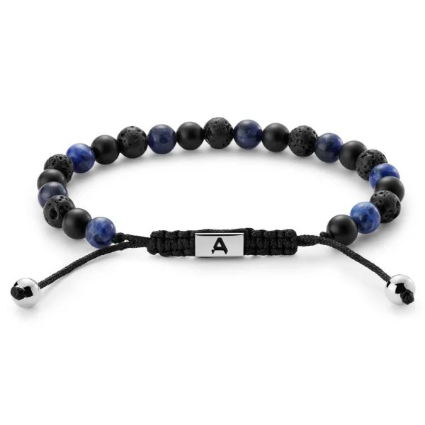 Arkai Bracelet Sanatio En Pierre De Lave, Sodalite Et Onyx De 6 Mm 5
