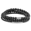 Neshraw Bracelet De Pierres Noires Mates Madura 14