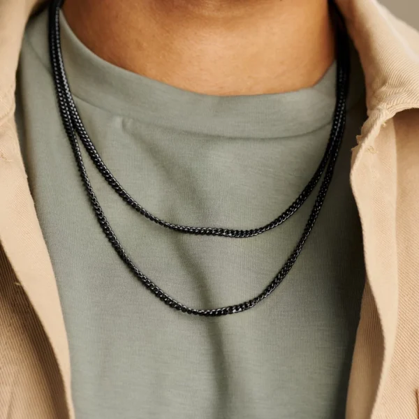 Arkai Collier Noire Rico à Double Chaîne 4