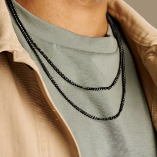 Arkai Collier Noire Rico à Double Chaîne 3