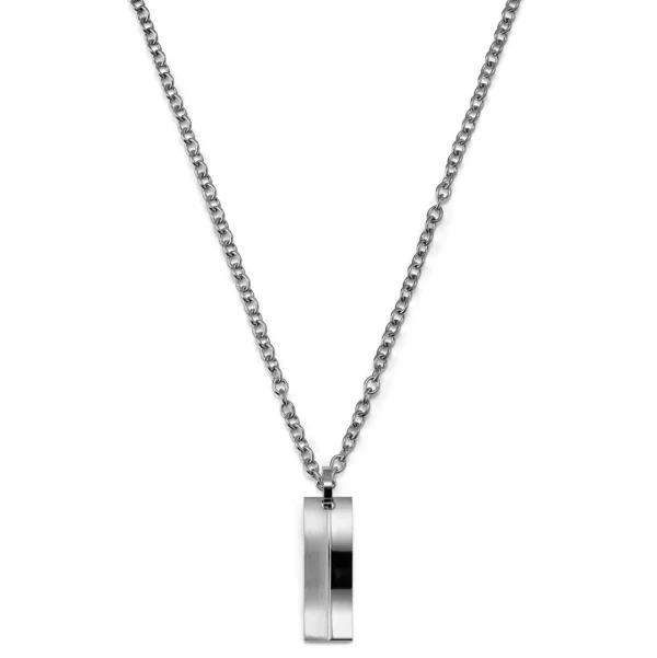 Lucleon Élégant Collier En Acier Argenté 5