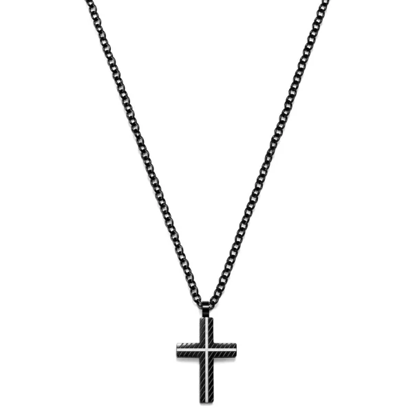 Lucleon Pendentif Croix Noir Et Blanc 3