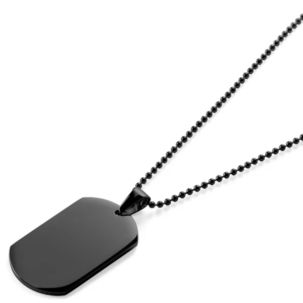 Lucleon Collier à Plaque D’identité Noire 3