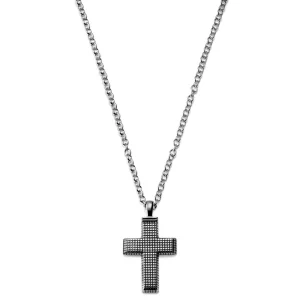 Lucleon Collier Et Croix Argenté à Motif Géométrique 12