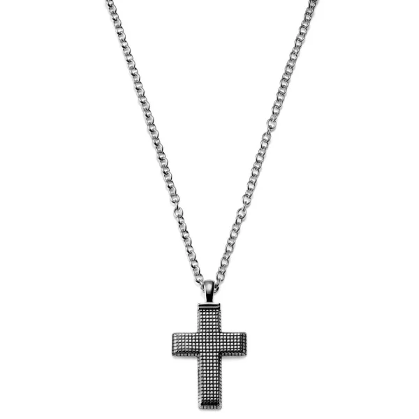 Lucleon Collier Et Croix Argenté à Motif Géométrique 4