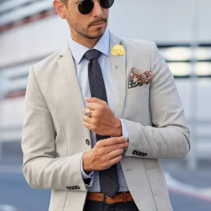 Warren Asher Boutonnière à Fleur De Rose Pêche 14