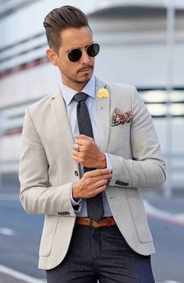 Warren Asher Boutonnière à Fleur De Rose Pêche 5