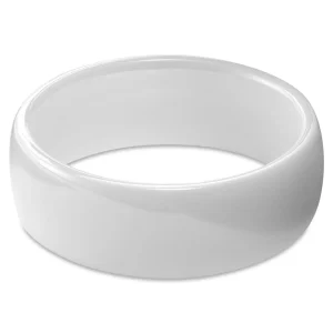 Lucleon Bague En Céramique Polie Blanche 7