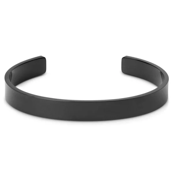 Lucleon Bracelet Manchette Noir En Acier 1
