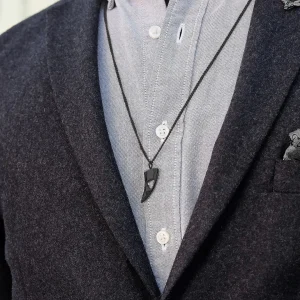 Lucleon Collier En Acier Noir « La Coupure » 16
