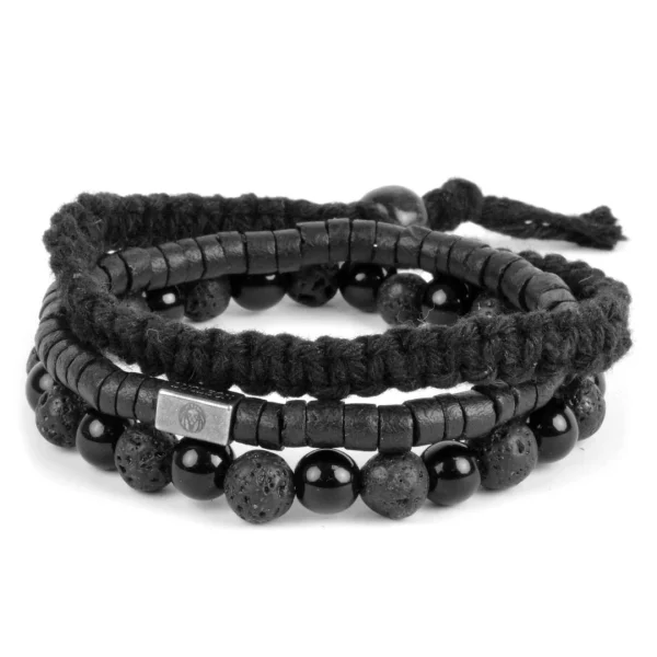 Lucleon Set De Bracelets Black On Black 1