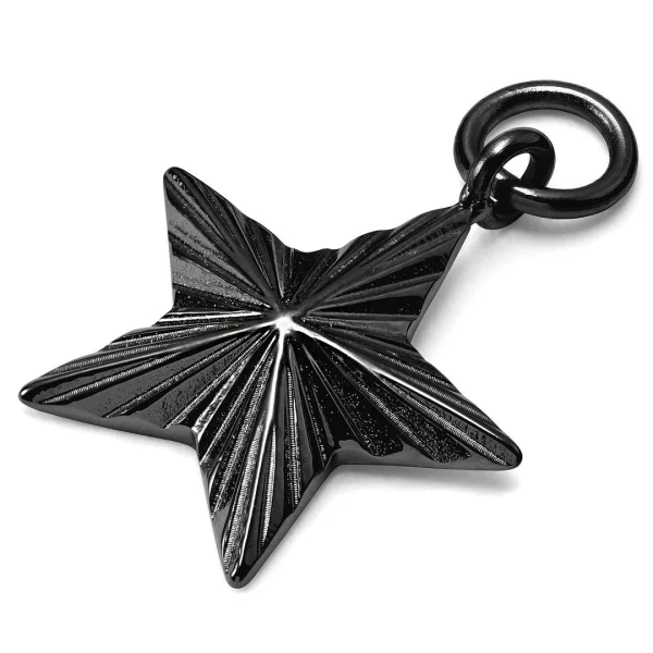 Lucleon Amulette étoile En Acier Noir 1