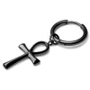 Lucleon Boucle D’oreille En Acier Noir Avec Pendentif Ankh 8