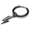 Lucleon Boucle D’oreille En Acier Noir Avec Pendentif éclair 22