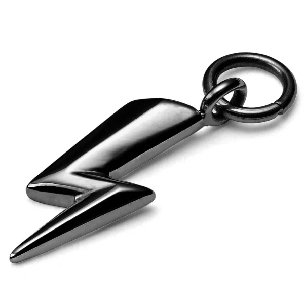 Lucleon Amulette éclair En Acier Noir 1