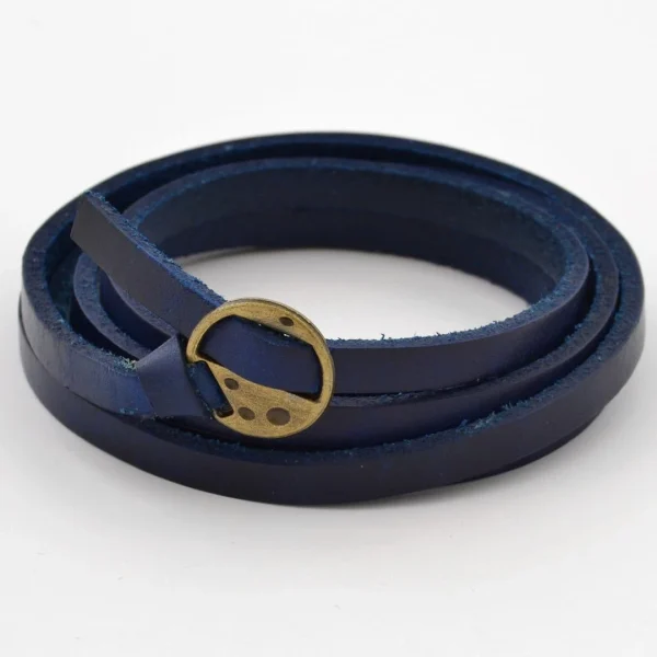 Collin Rowe Bracelet En Cuir Bleu Ajustable 3