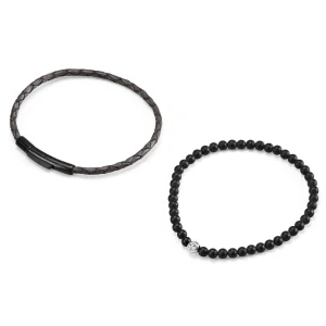 Lucleon Bracelet William Gris Avec Perle En Argent Massif 925 10