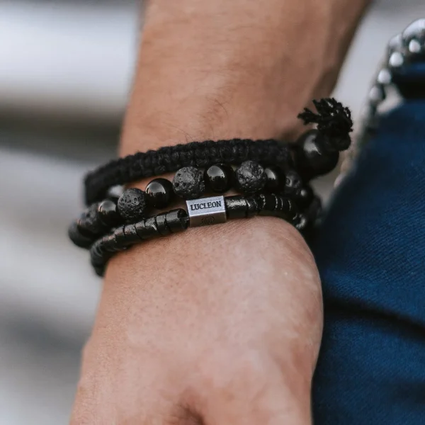 Lucleon Set De Bracelets Black On Black 6