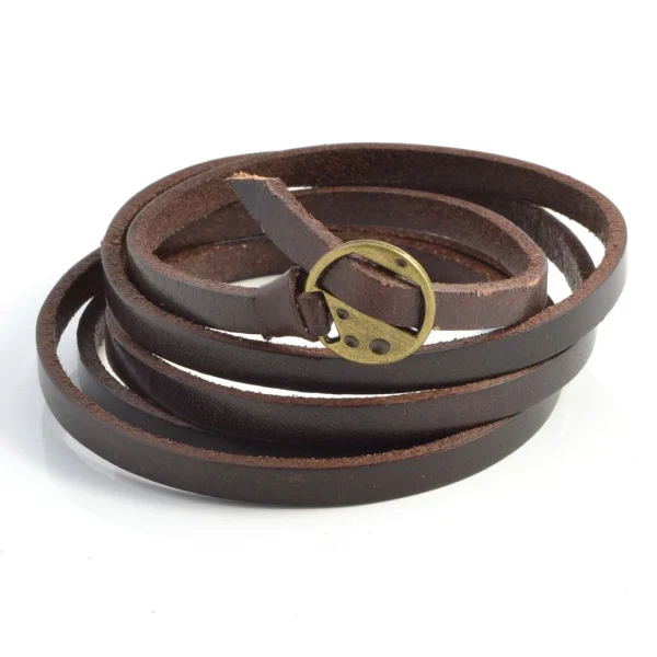 Collin Rowe Bracelet Torsadé Marron En Cuir De Longueur Ajustable 3