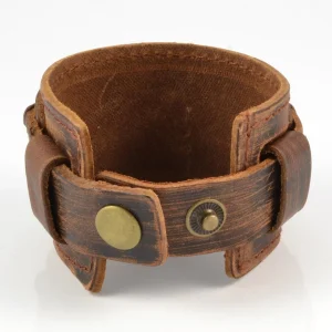 Collin Rowe Bracelet En Cuir Brut Marron 18