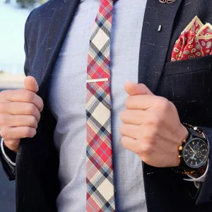 Warren Asher Boutonnière à Fleur Marron-rouge 14