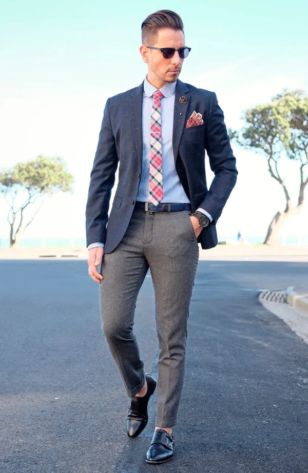 Warren Asher Boutonnière à Fleur Marron-rouge 7