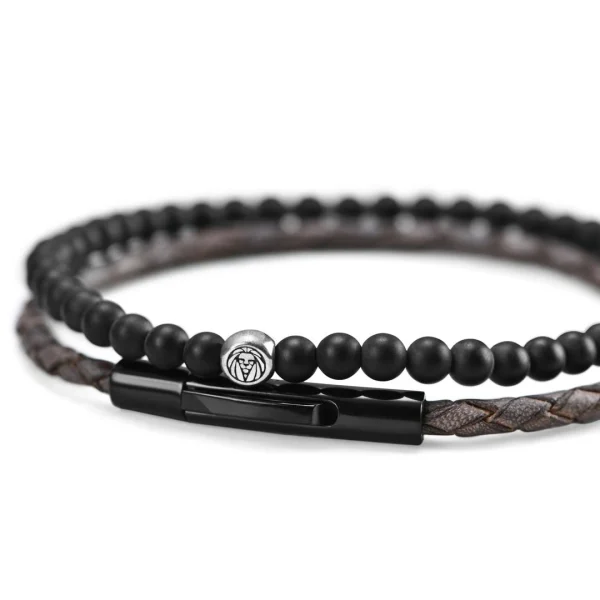 Lucleon Bracelet William Gris Avec Perle En Argent Massif 925 4