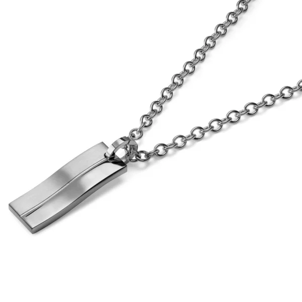 Lucleon Élégant Collier En Acier Argenté 4