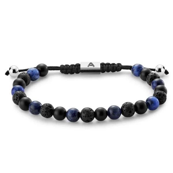 Arkai Bracelet Sanatio En Pierre De Lave, Sodalite Et Onyx De 6 Mm 1