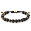 Arkai Bracelet Sanatio En Oeil De Tigre Et Pierre De Lave 14