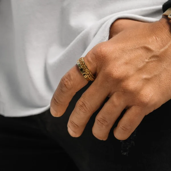 Lucleon Bague à Chaîne Romaine Dorée 4
