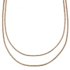 Arkai Collier Rico à Double Chaîne Couleur Or Rose 20