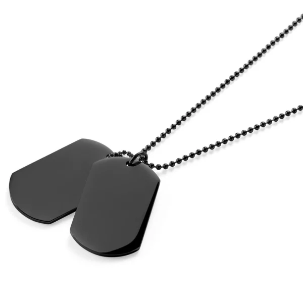 Lucleon Collier à Deux Plaques D’identité Noires 3