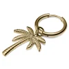 Lucleon Boucle D’oreille En Acier Doré Avec Pendentif Palmier 17