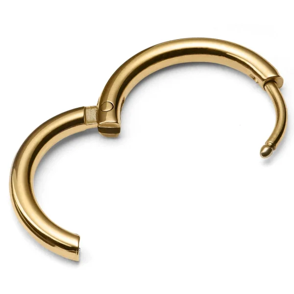 Lucleon Boucle D’oreille Anneau En Acier Doré 3