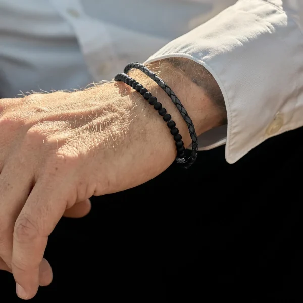 Lucleon Bracelet William Gris Avec Perle En Argent Massif 925 5