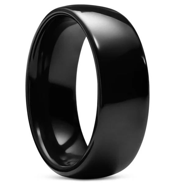 Lucleon Bague En Céramique Polie Noire 1